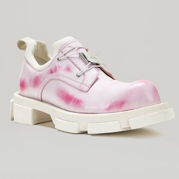 NWOT Both Paris - GAO METAL LOGO DERBY-WHITE/PINK